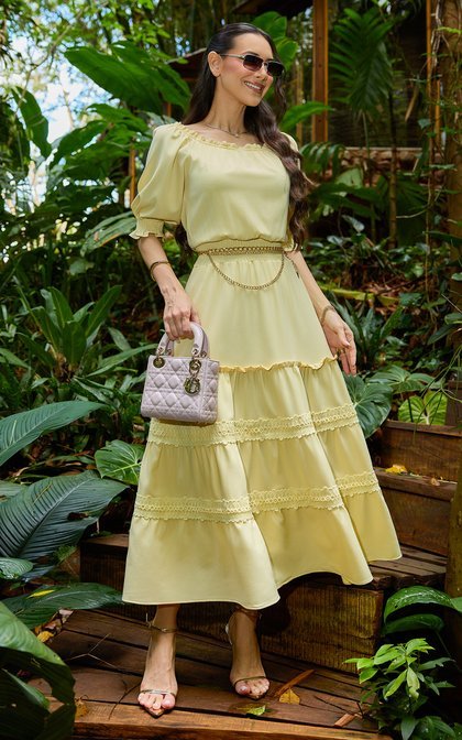 Vestido Midi Fluido Com Lastex Luzia - Tata Martello - Imagem 2