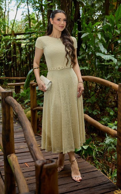 Vestido Midi Texturizado com Recorte Fernanda - Tata Martello - Imagem 2
