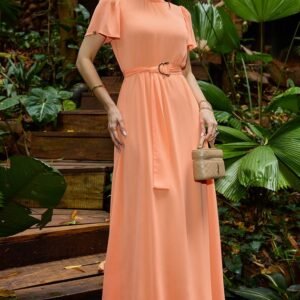 Vestido Longo com Busto Franzido Mariah - Tata Martello