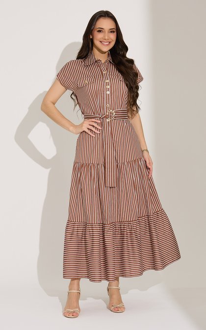Vestido Maxi Midi com Lapelas Frontais e Botões Lauana - Tata Martello - Imagem 2