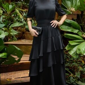 Vestido Maxi Midi com Babados em Camadas Sabrina - Tata Martello